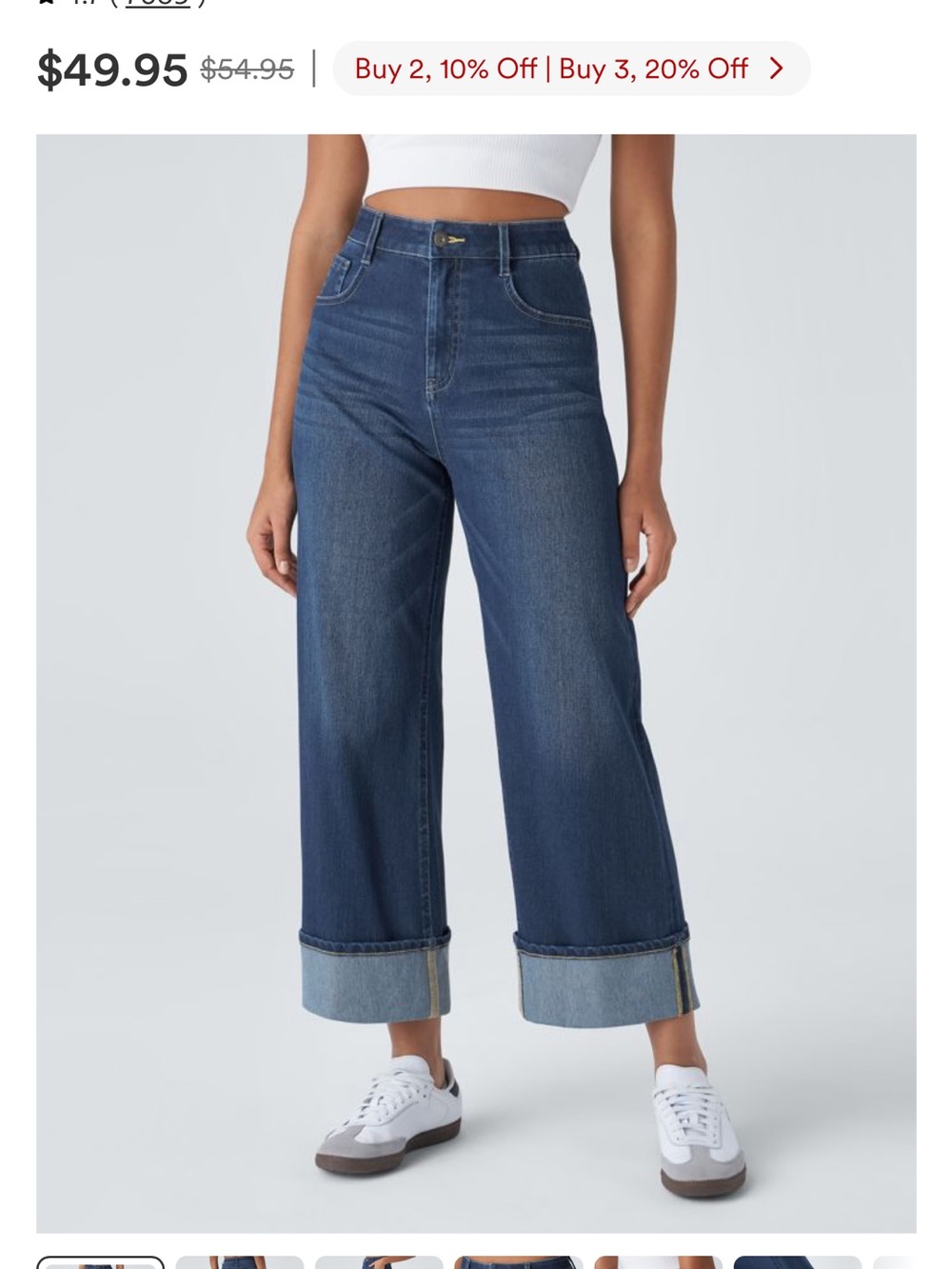 Halara High-Rise Wide Leg Women's Jeans in Dark Blue size XL